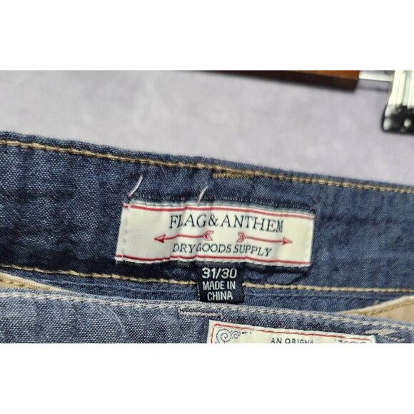 Flag & Anthem Pants Mens 31x30 Brown Khaki Straight Leg Stretch Casual Chino - Picture 5 of 10